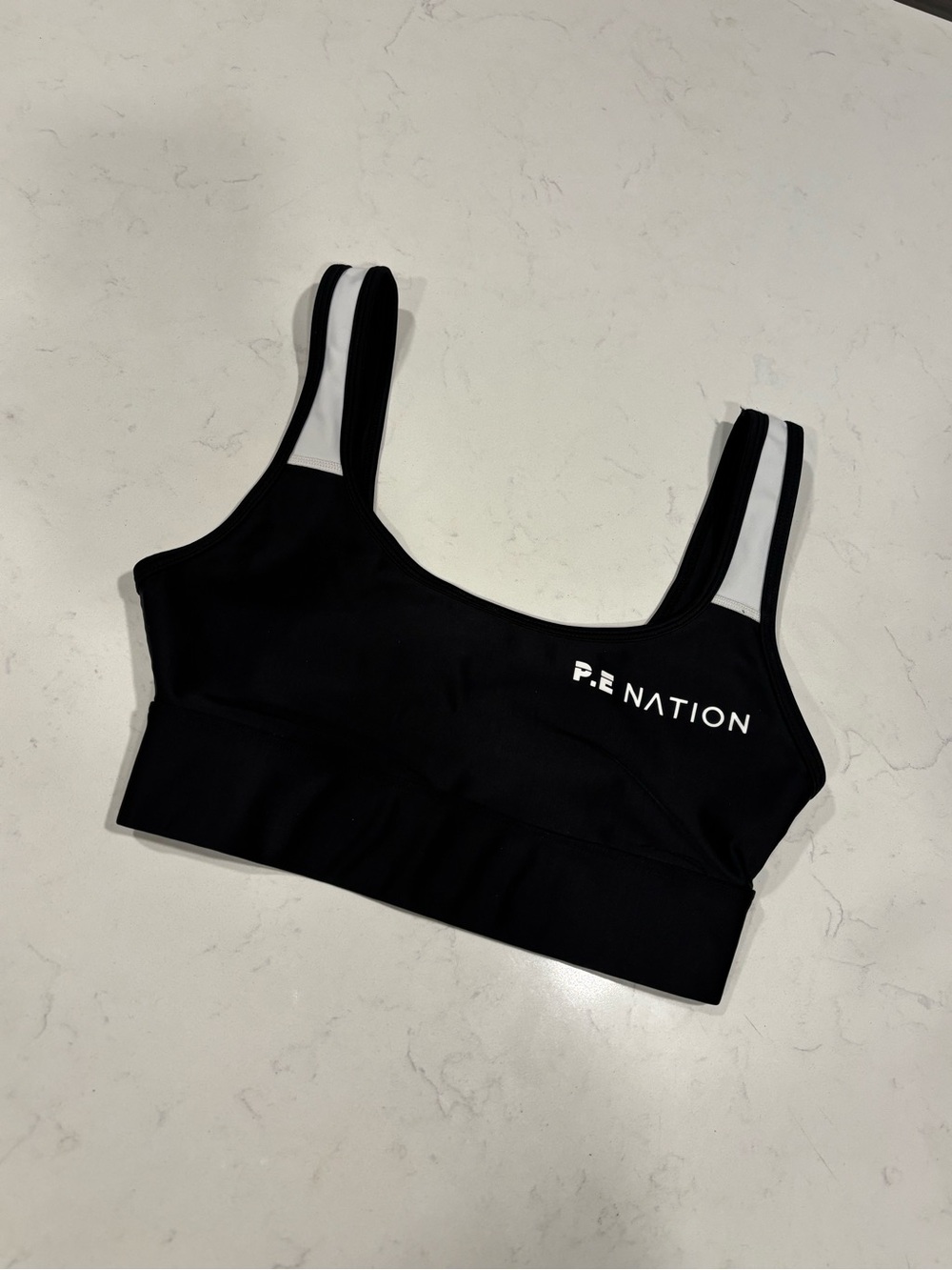 P.E Nation Black & White Racerback Sports Bra - Picture 6 of 6